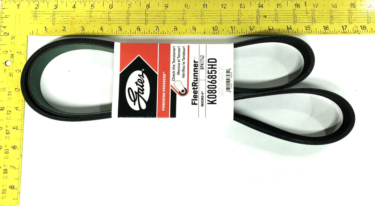 Gates FleetRunner Micro-V 1-3/32x69-1/8 IN OC Drive Belt K080685HD (8PK1742) NOS
