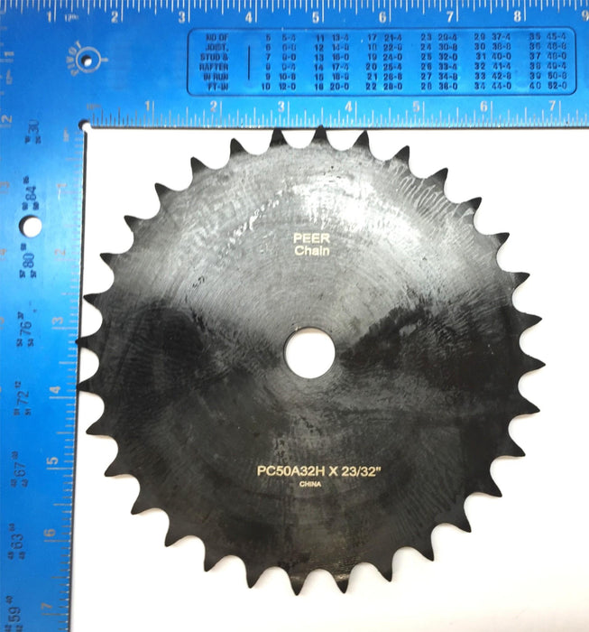 Peer Chain Type-A Stock Bore .70" Roller Chain Sprocket PC50A32H (50A32H) NOS