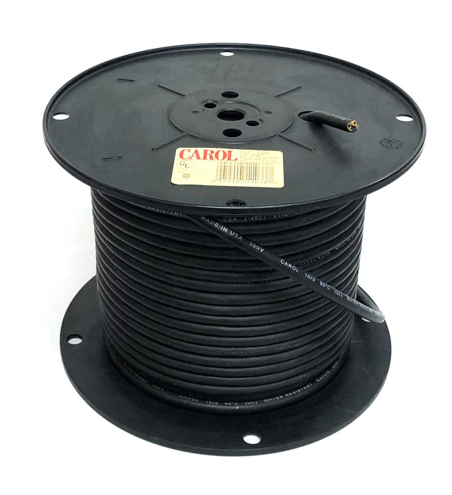 Carol 250FT 3 Conductor 16AWG Unshielded 600V 90C SJ00W Spool 01342.15.01 NOS