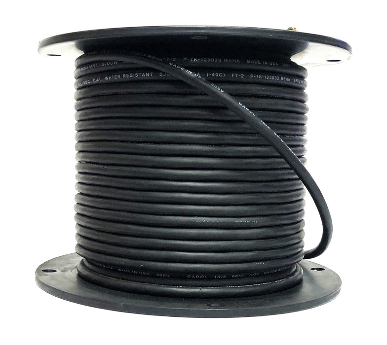 Carol 250FT 3 Conductor 16AWG Unshielded 600V 90C SJ00W Spool 01342.15.01 NOS