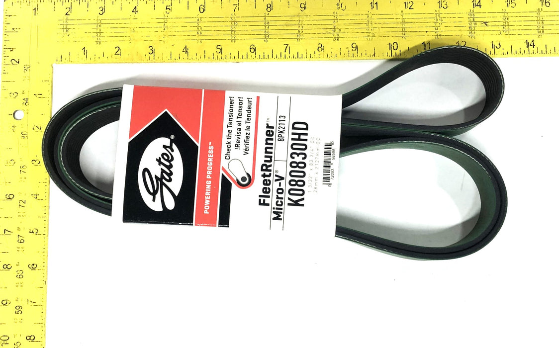 Gates FleetRunner Micro-V 1-3/32x83-3/4 IN OC Drive Belt K080830HD (8PK2113) NOS