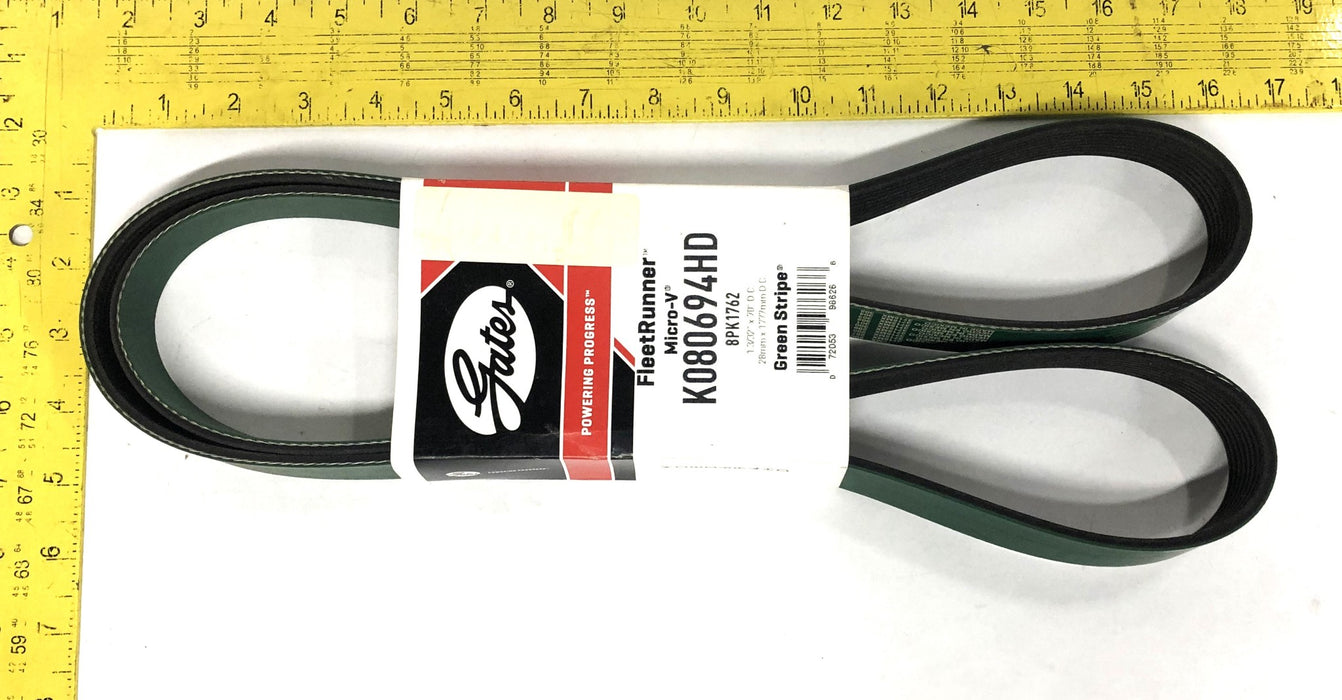 Gates FleetRunner Micro-V Green Stripe Drive Belt K080694HD (8PK1762) NOS