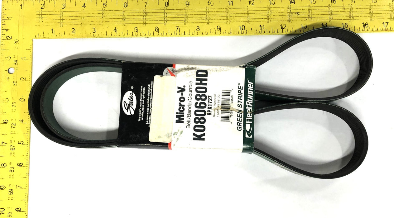 Gates FleetRunner Micro-V Green Stripe Drive Belt K080680HD (8PK1727) NOS