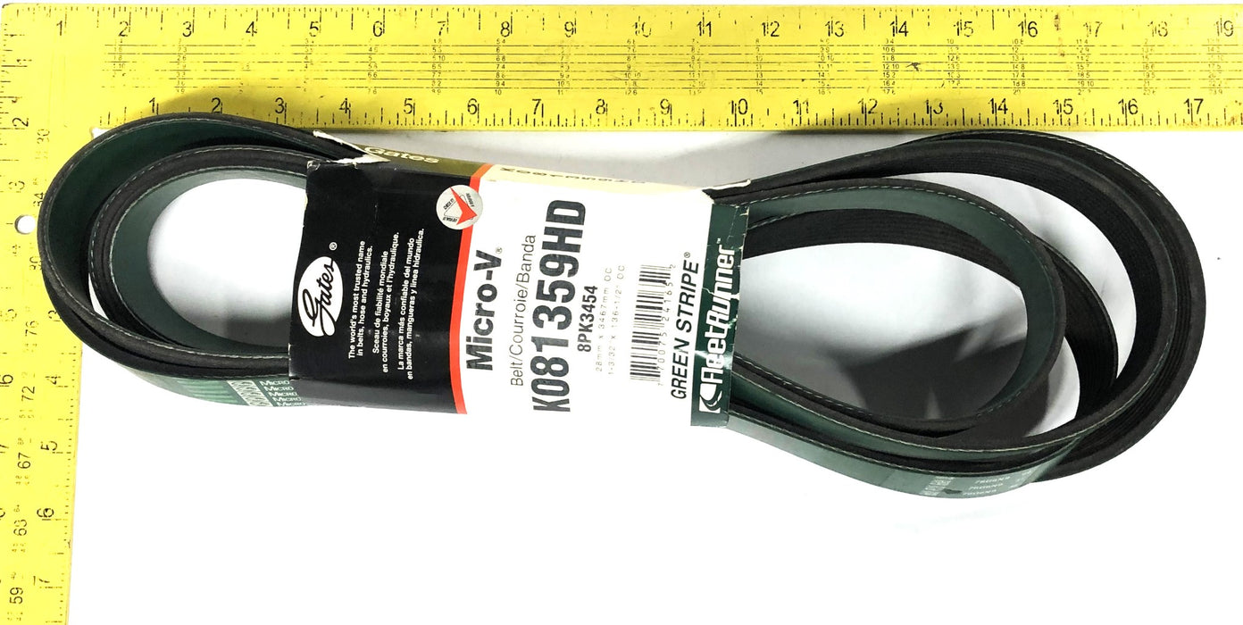 Gates FleetRunner Micro-V Green Stripe Drive Belt K081359HD (8PK3454) NOS