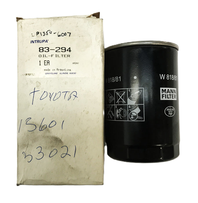 Intrupa Forklift Oil Filter 83-294 [Lot of 3] NOS