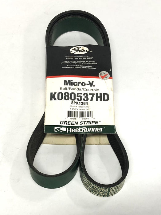 Gates FleetRunner Micro-V Green Stripe Drive Belt K080537HD (8PK1364) NOS