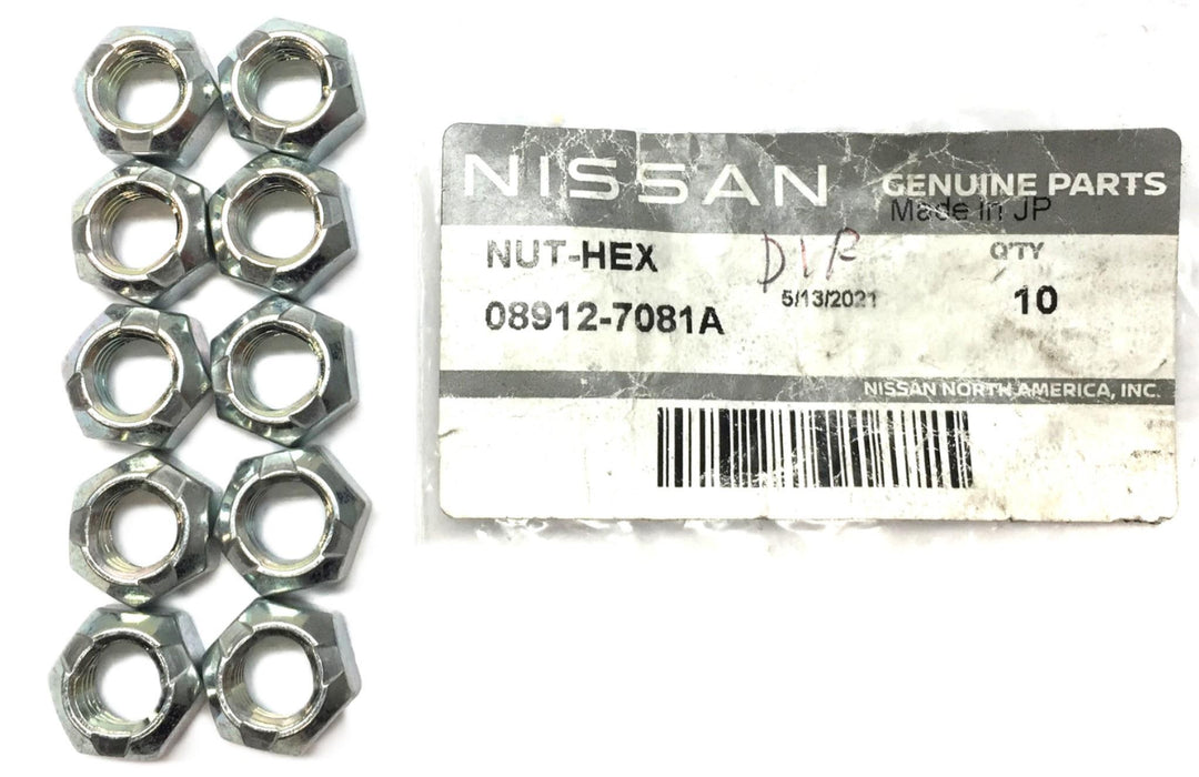 Nissan Group Hex Nut 08912-7081A [Lot of 10] NOS