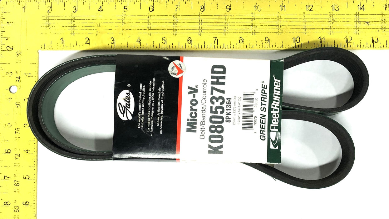 Gates FleetRunner Micro-V Green Stripe Drive Belt K080537HD (8PK1364) NOS