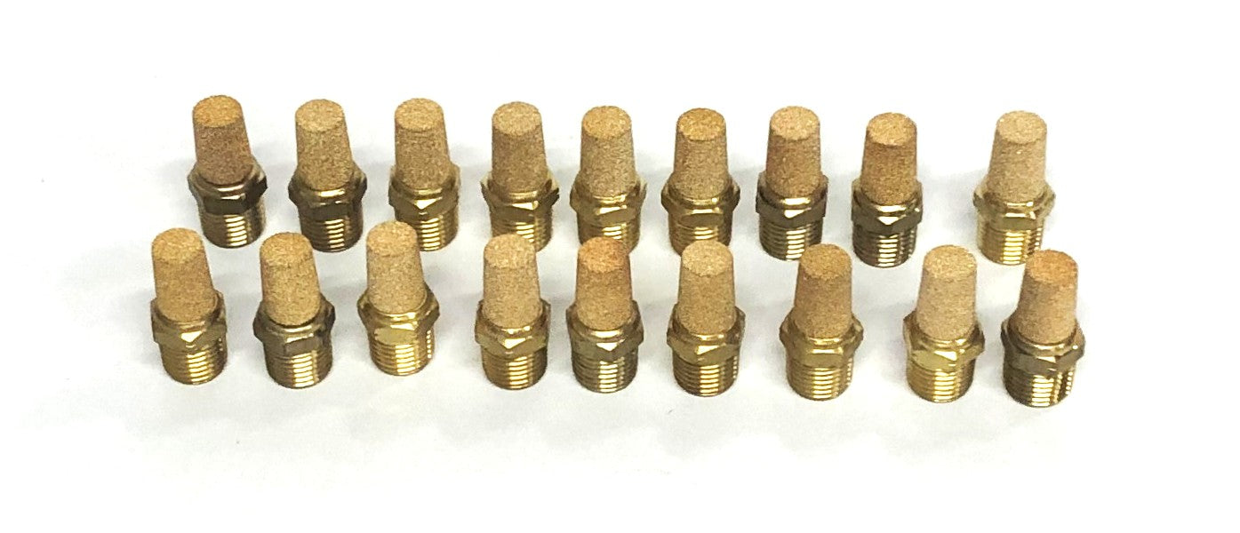 Unbranded Brass Pneumatic Air Muffler 9/16 Inch NPT Male [Lot of 18] NOS