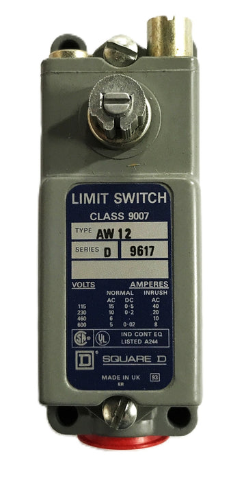 Square D Class 9007 Series D Limit Switch AW-12 (9617) NOS