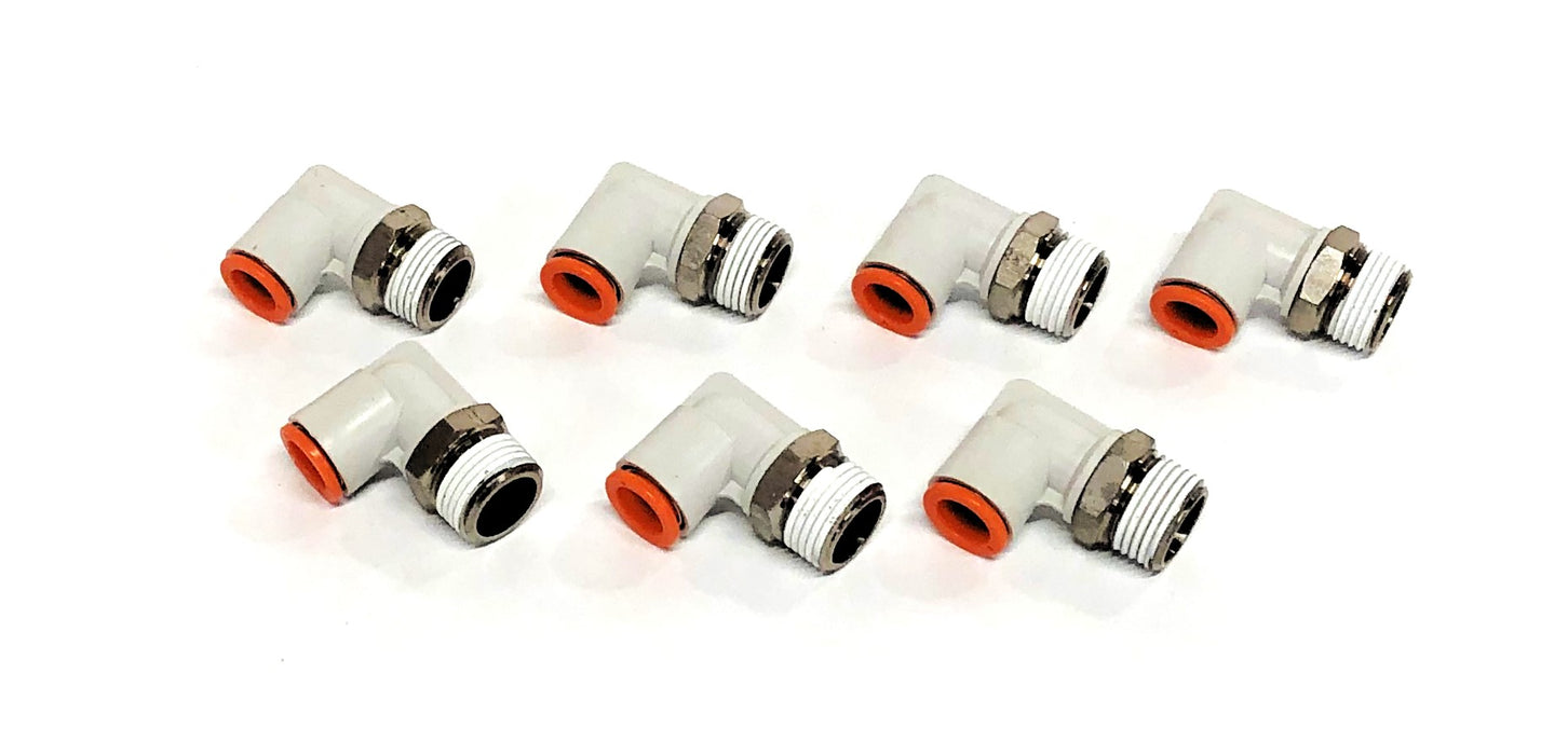 SMC Push Connect 90 Degree Elbow Male Coupling 3/8 Inch [Lot of 7] NOS