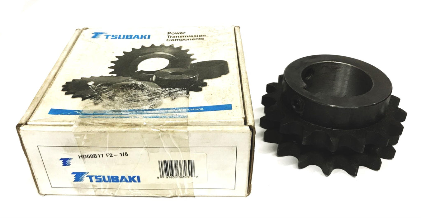 Tsubaki 17-Tooth Double Roller Chain Sprocket HD60B17-F2-1/8 NOS