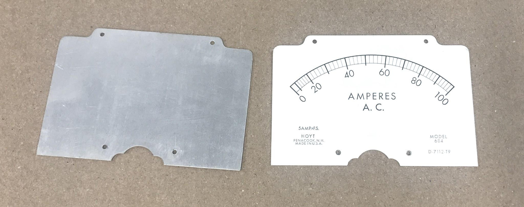 Hoyt Replacement Meter Scale for Model 684 Ammeters D-7112-T9 [Lot of 2] NOS