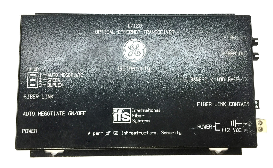 GE Security IFS Optical Ethernet Transceiver D7120 USED