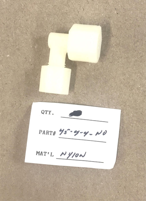 JACO Manufacturing Nylon Female Elbow Fittings 45-4-4-N-O [Lot of 22] NOS