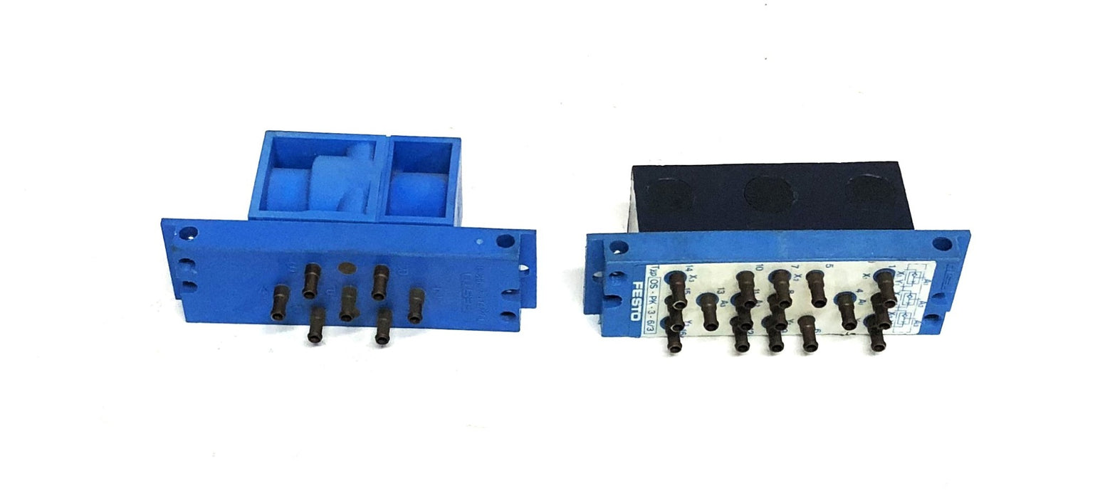 Festo Mono Block Valve And Valve Sub Bas OS-PK-3-6/3 FLP-7-PK-3 [Lot of 2] USED