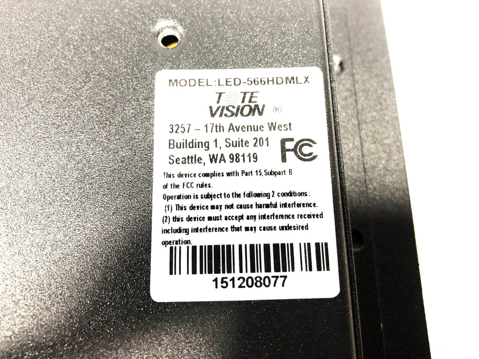 ToteVision 5.6” Flush Mount Monitor With No Front Controls LED-566HDMLX NOS