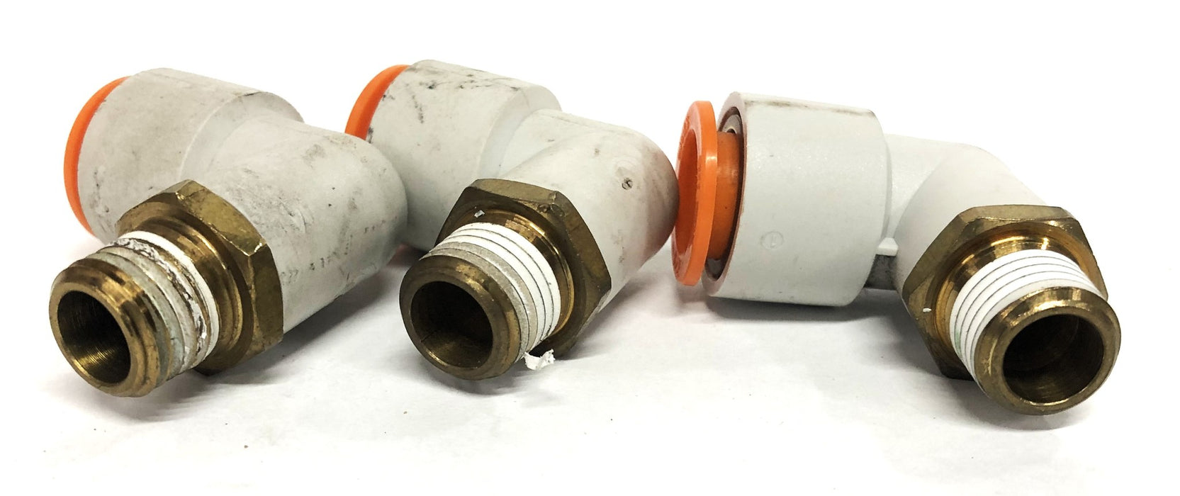 SMC Spore Push Connect Male Union Coupling 90 Degree 1/2 Inch [Lot of 3] NOS