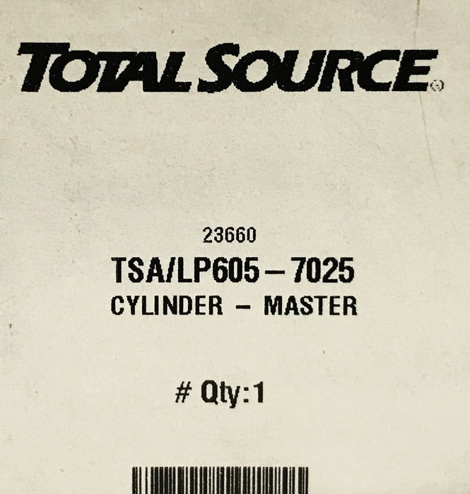 Total Source Forklift Master Cylinder LP605-7025 NOS