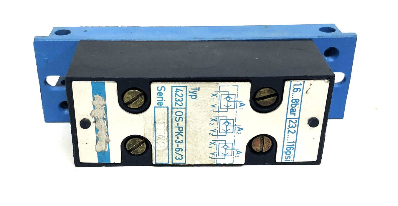 Festo Mono Block Valve And Valve Sub Bas OS-PK-3-6/3 FLP-7-PK-3 [Lot of 2] USED
