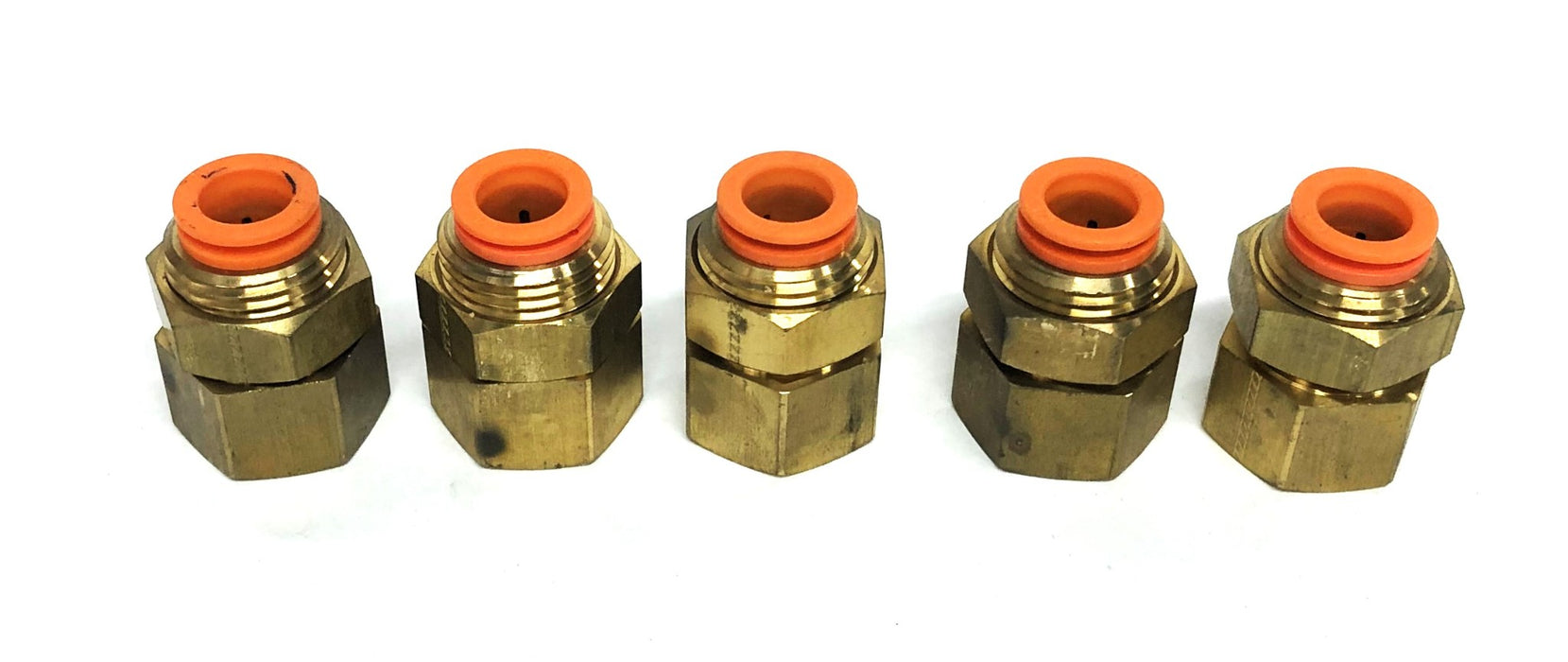 SMC 3/8IN NPT 1/2IN Tube Brass Female Bulkhead Connector KQ2E13-37 [Lot of 5]NOS