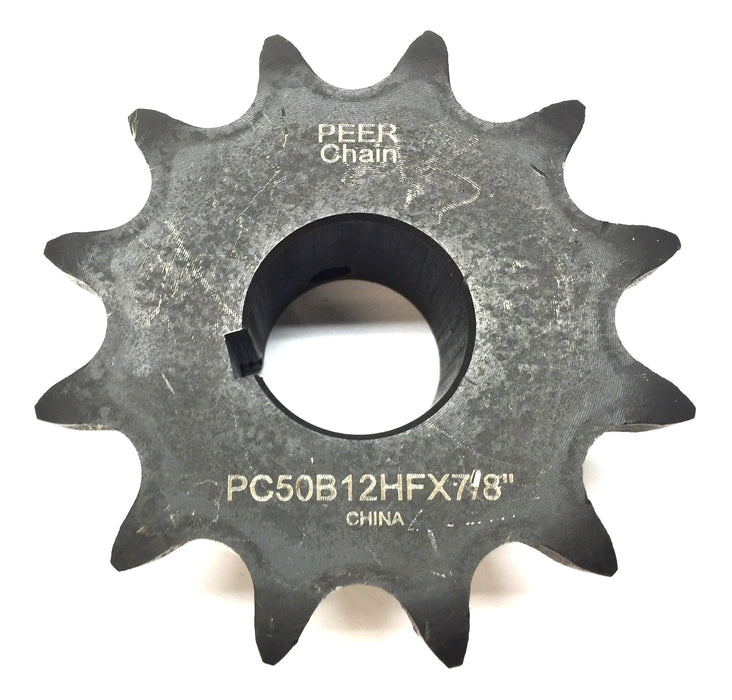 Peer Roller Chain Sprocket (No Box) PC50B12HFX7/8" NOS