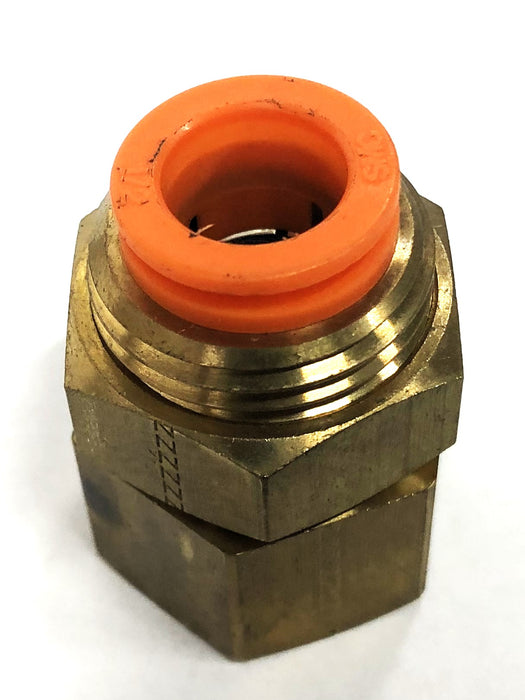 SMC 3/8IN NPT 1/2IN Tube Brass Female Bulkhead Connector KQ2E13-37 [Lot of 5]NOS