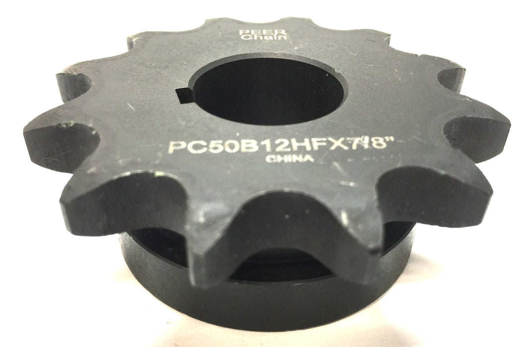 Peer Roller Chain Sprocket (No Box) PC50B12HFX7/8" NOS
