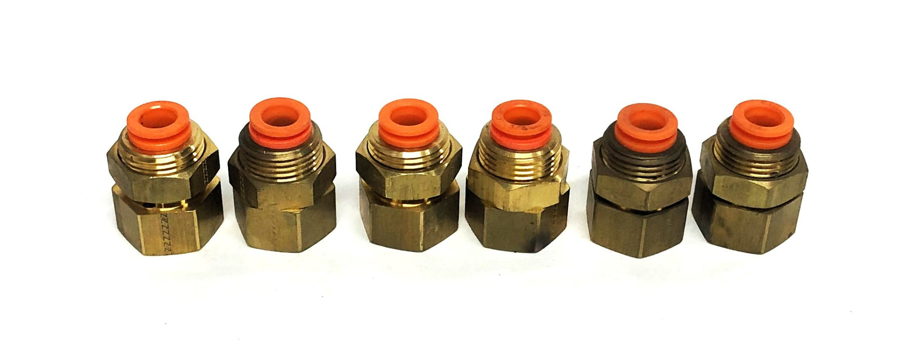 SMC 3/8IN NPT 3/8IN Tube Brass Female Bulkhead Connector KQ2E11-36 [Lot of 6]NOS