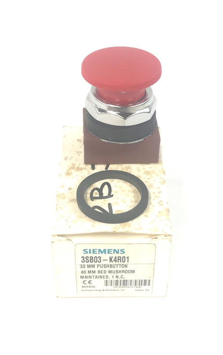 Siemens 30mm Pushbutton 40mm Mushroom 3SB03-K4R01 NOS