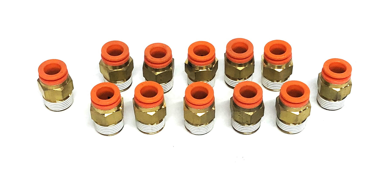 SMC 1/4IN NPT 3/8IN Tube Brass Male Bulkhead Connector KQ2H11-35S [Lot of 12]NOS