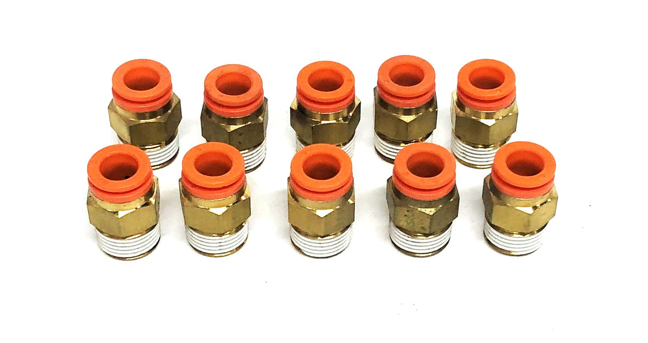 SMC 1/4IN NPT 3/8IN Tube Brass Male Bulkhead Connector KQ2H11-35S [Lot of 10]NOS