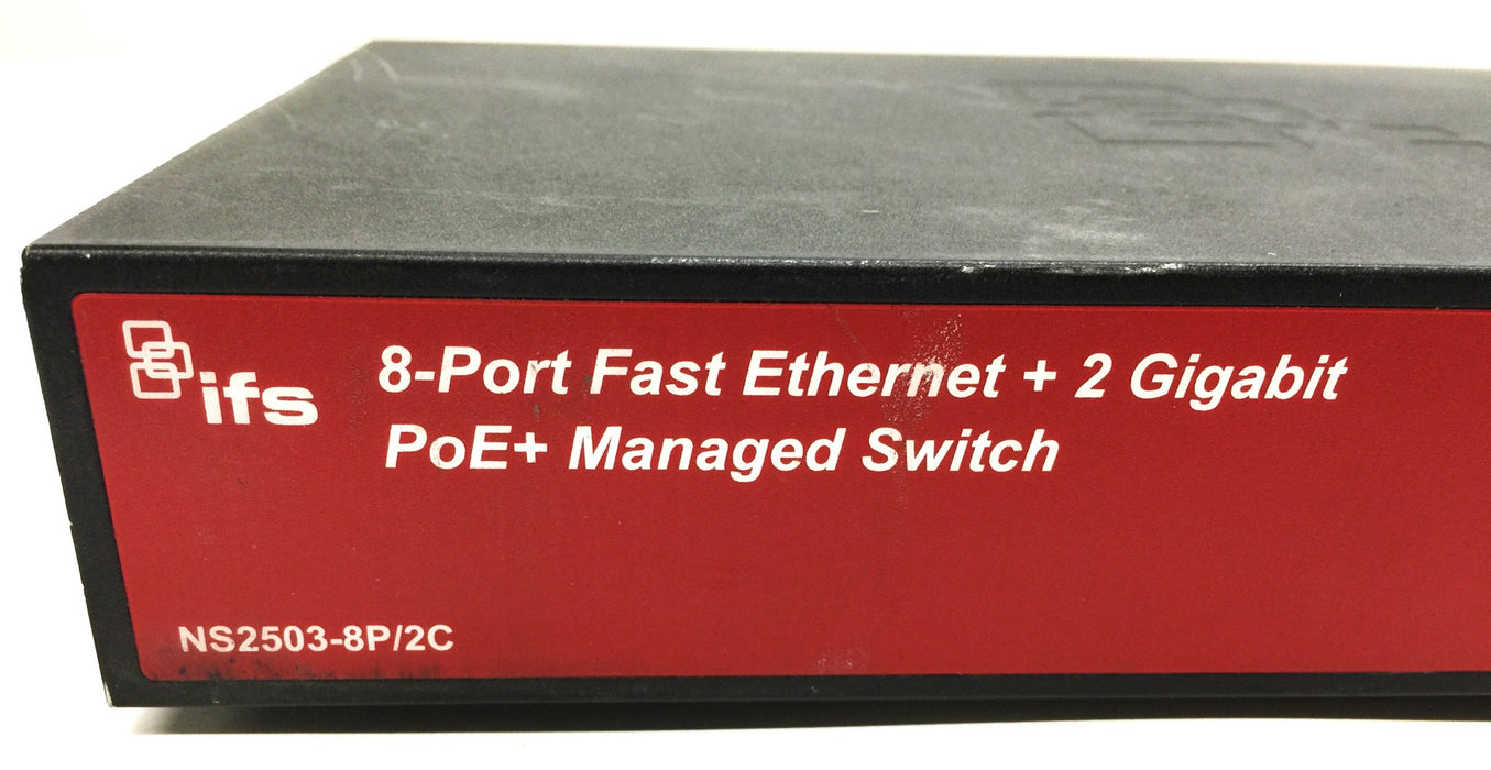 Interlogix 8-Port Fast Ethernet +2 Gigabit PoE+ Managed Switch NS2503-8P/2C USED