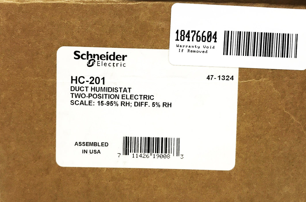 Schneider Electric 2-Position Electric Duct Humidistat HC201 NOS