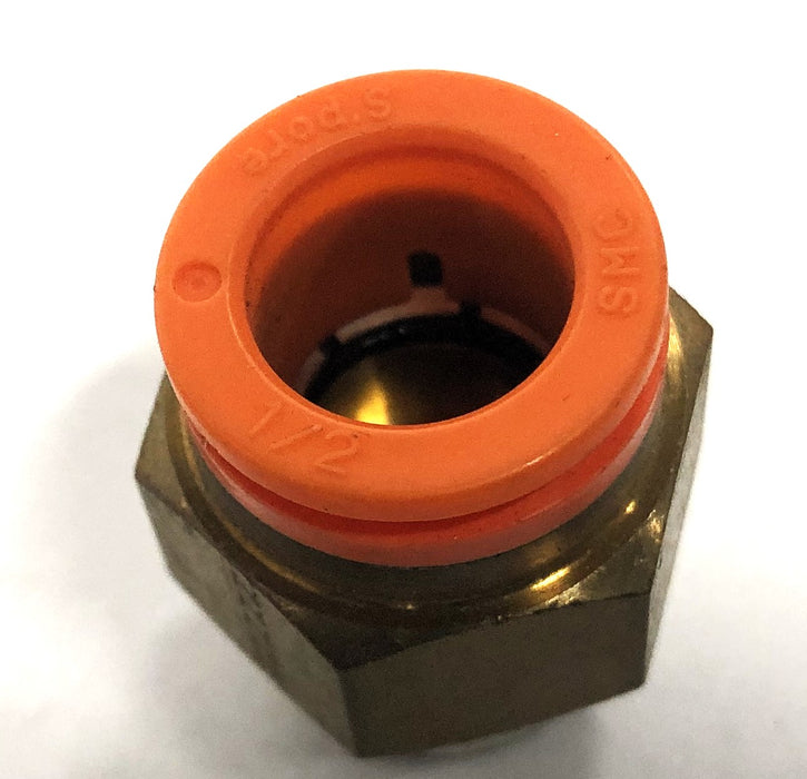 SMC Spore 3/8 Inch Brass Male Push Connect Coupling 1/2 Inch [Lot of 3] NOS