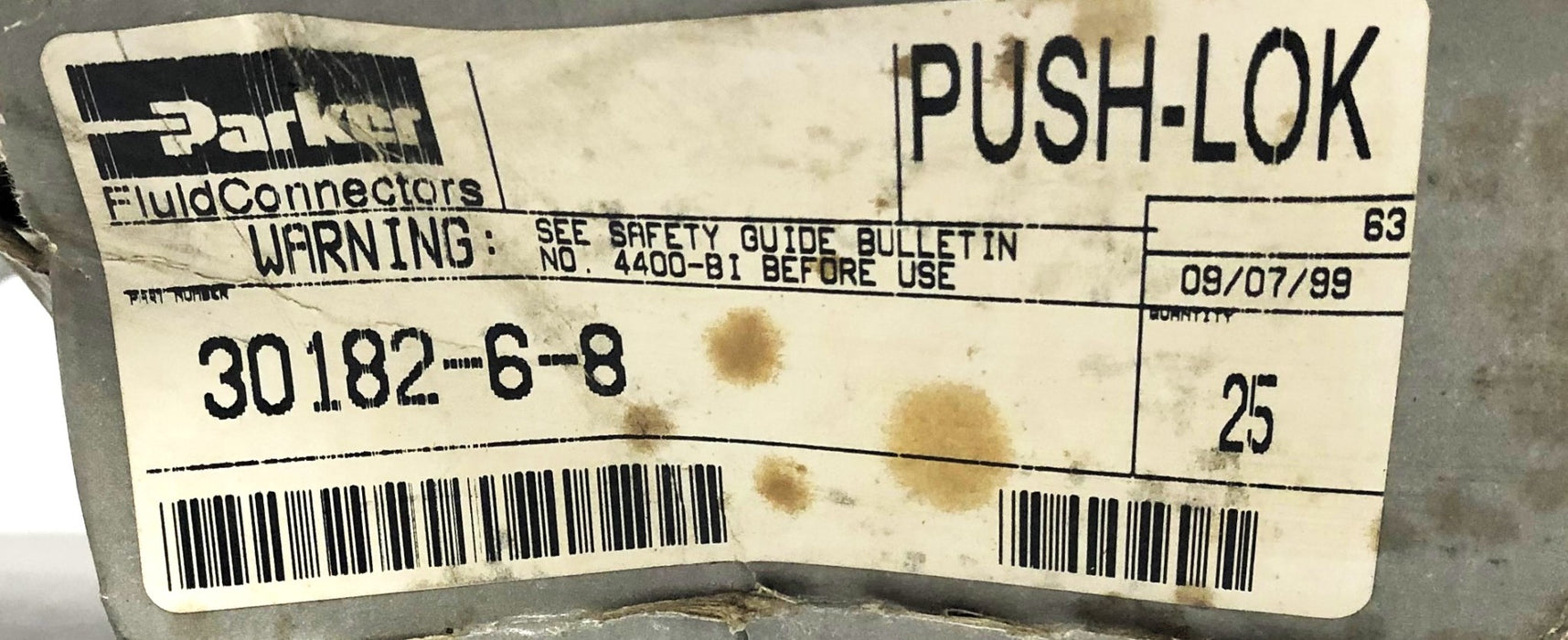 Parker Push-Lok 3/8x1/2 Inch Fluid-Connector 30182-6-8 [Lot of 10] NOS