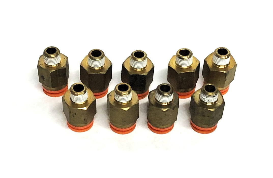 SMC Spore 1/4 Inch Male Push Connect Coupling 3/8 Inch [Lot of 9] NOS