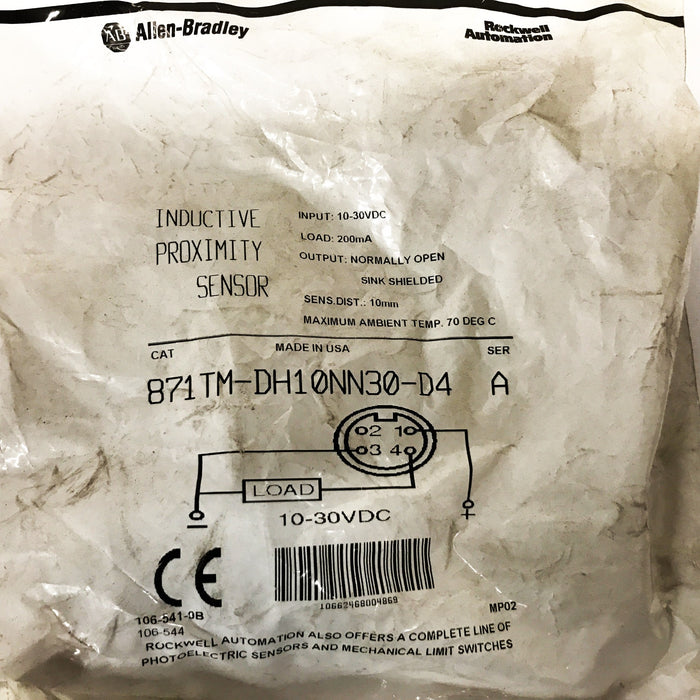Allen-Bradley Inductive Proximity Sensor 871TM-DH10NN30-D4 NOS