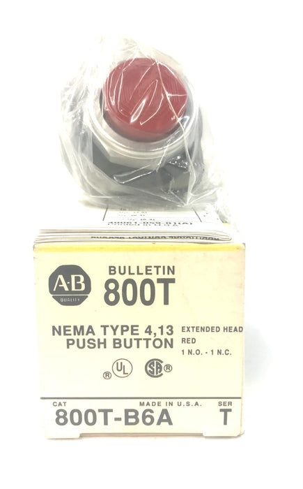 Allen-Bradley NEMA Type 4, 13 Push Button Series T 800T-B6A NOS