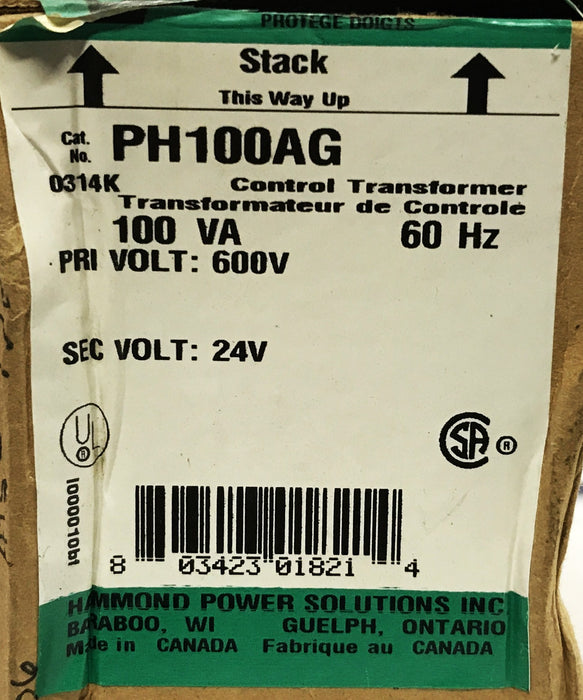 Hammond Control Transformer PH100AG NOS