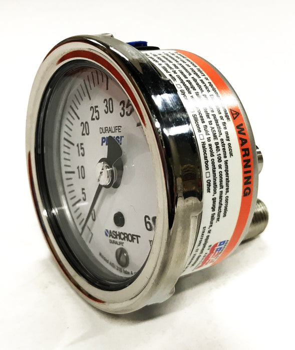 Ashcroft Industrial Duralife Gauge 25-1009-SW-02B-60 NOS