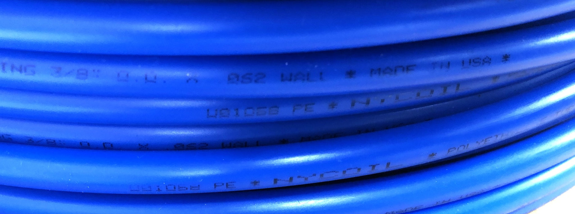 Nycoil 230 Foot 3/8 Inch OD .062 Wall Blue Polyethylene Tubing U01O58 PE NOS