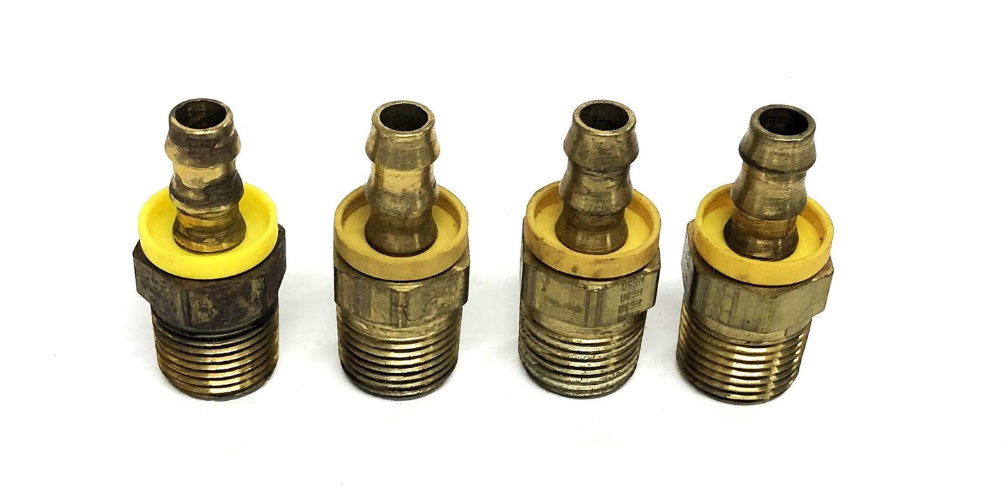 Parker Push-Lok Brass Fluid-Connector 1/3x3/4 Inch [Lot of 4] NOS