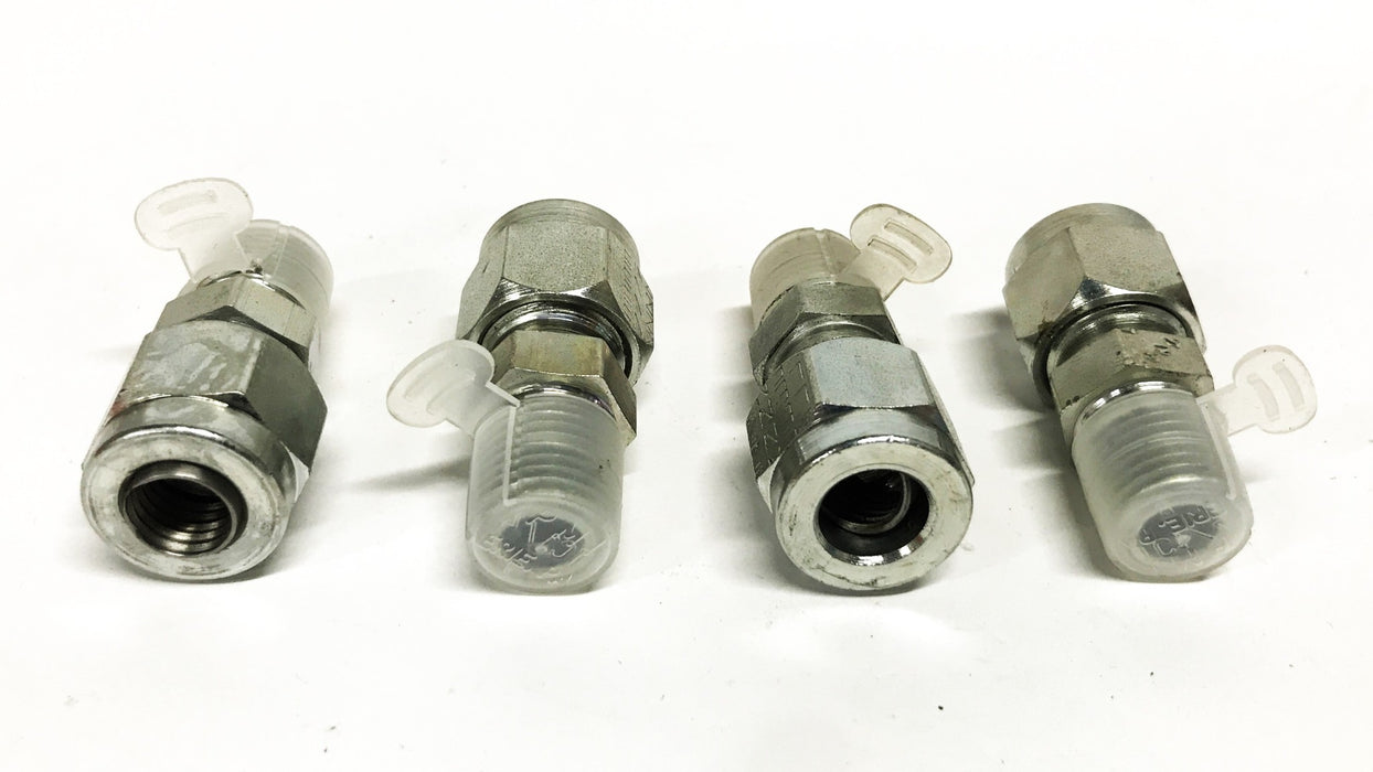 Lenz 1/4 inch Male x 3/8 inch Female Hydraulic Swivel Adapter [Lot of 4] NOS
