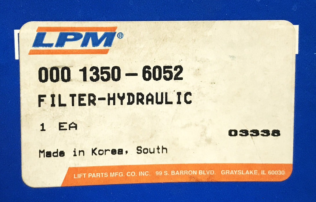 LPM Forklift Hydraulic Filter 000-1350-6052 [Lot of 3] NOS