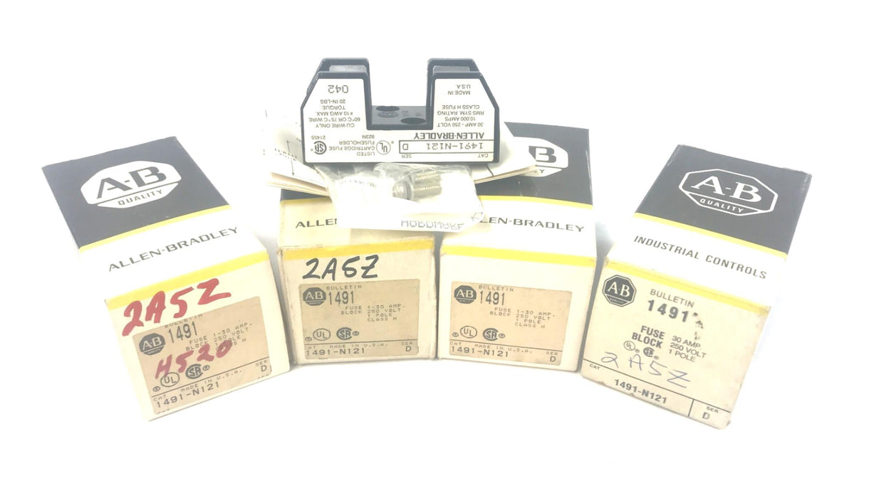 Allen-Bradley Fuse Block Series D 1491-N121 [Lot of 4] NOS