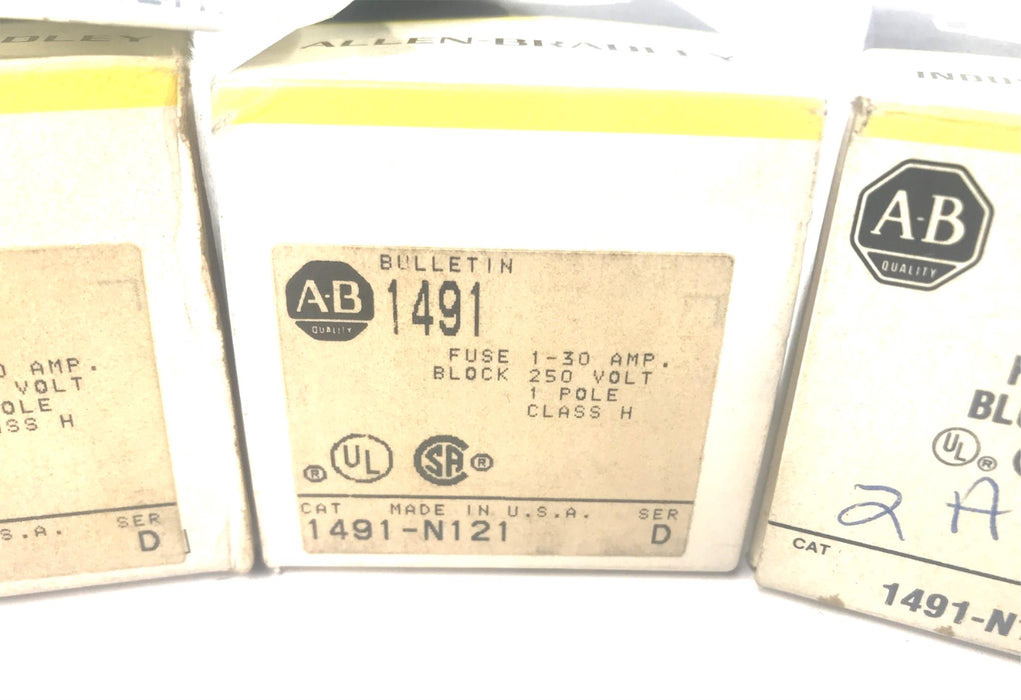 Allen-Bradley Fuse Block Series D 1491-N121 [Lot of 3] NOS