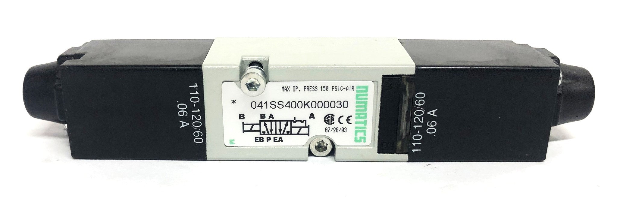 Numatics 150PSIG-AIR Solenoid Valve 041SS400K000030 NOS