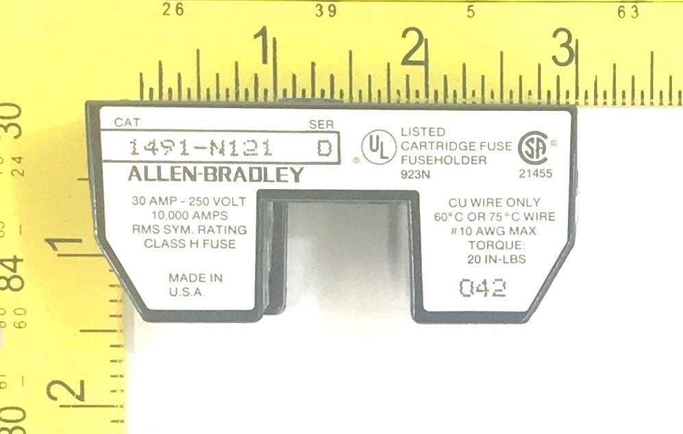 Allen-Bradley Fuse Block Series D 1491-N121 [Lot of 4] NOS