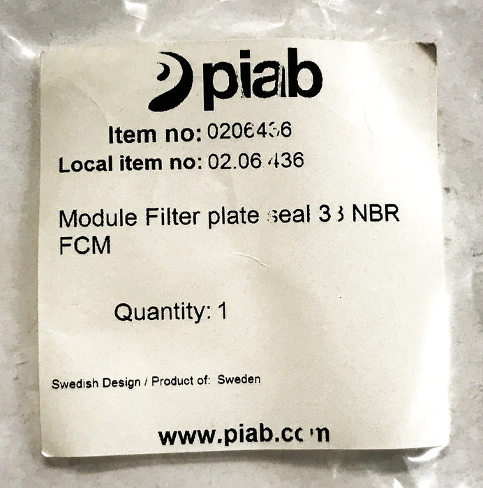Piab Vacuum Module Filter Plate Seal (33-NBR-FCM) 0206436 NOS